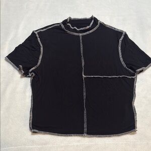 Black top with Contrast Stitching